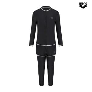 아레나 유스 래쉬가드 세트 A6BG1GS82 BLK