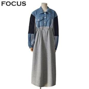 포커스 HC24 데님배색삼줄원피스 FS5A3OP3058