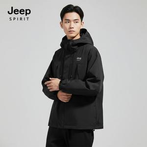JEEP SPIRIT 공용 기능성 후디 윈드브레이커 블랙 (JSSPJK21)