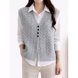 [모리스커밍홈]꽈배기 라인 니트 조끼_M2602KV604A