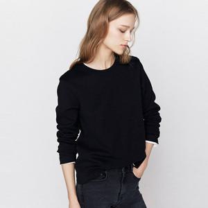 [지오다노] 여성 인터락 라운드넥 긴팔 티셔츠 326502