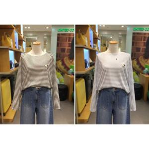 베네통 (BATS98611)양자수  스트라이프 티셔츠