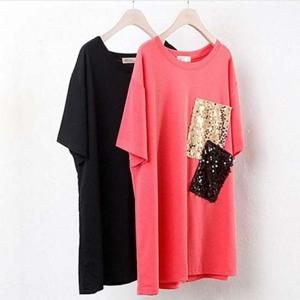 스팽글 빅사이즈 포켓 여성큰옷 3072594S 빅사이즈미