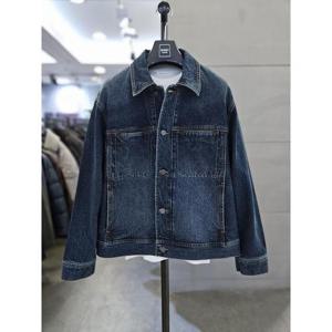 바쏘옴므 세이브존03 바쏘옴므 남자 간절기 진청 데님 세미오버 트러커 자켓 WSAQA5GU52A