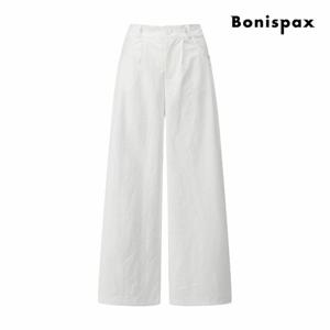 [보니스팍스] 내추럴 핀턱 와이드 스트레이트 밴딩 팬츠 (XQ2PT002M0)