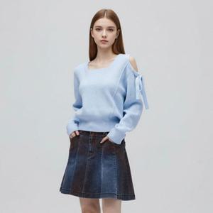 [에고이스트]어깨 트임 리본 디테일 니트 풀오버(ES1KL163)