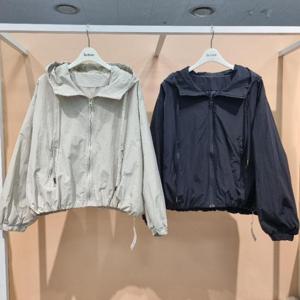 라티움 HC34 봄 부드러운바스락원단 루즈핏밑단밴딩 짧은집업후드점퍼 T2613jp13