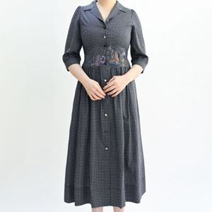 [비꼴리끄(여성)]코튼 프린트 허리 포인트 원피스 B242WO3250