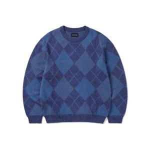 디스이즈네버댓 THISISNEVERTHAT Mohair Argyle Knit Sweater Blue TN243KKNPK10BLU 349989