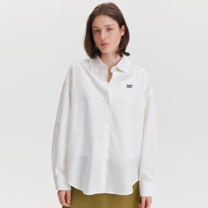 [마리끌레르] [정가89,000원] 베이직 로고 오버핏 포플린 셔츠(MAGASH02MWH)