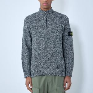 26 SS 스톤 아일랜드 와펜 패치 슬리브 텍스처 울 블랜드 하프집업 L1S155100026 S0N11 V0