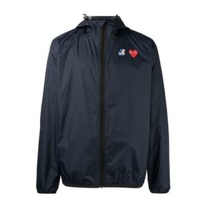 꼼데가르송 로고 패치 드로우스트링 후드 윈드브레이커 AZJ5010