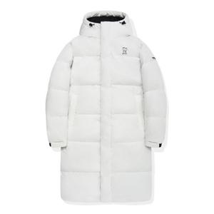 M 와키윌리패딩 CQK MG2404DP02WH 로고 와펜 후드 롱다운 점퍼 화이트