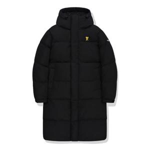 M 와키윌리패딩 CQK MG2404DP02BK 로고 와펜 후드 롱다운 점퍼 블랙