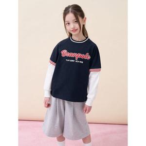 [빈폴키즈] 그래픽 레이어드 티셔츠 버뮤다 상하세트  네이비 (BI6241U04R)