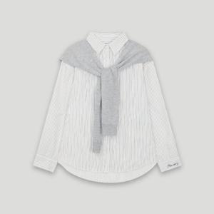 [코데즈컴바인] 니트숄 스트라이프 셔츠 셋업 (CLA-SH380W1)