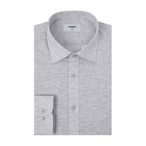 레노마셔츠 린넨 혼방 슬럽 솔리드 슬림핏 긴소매 (RQSSL0109GY)