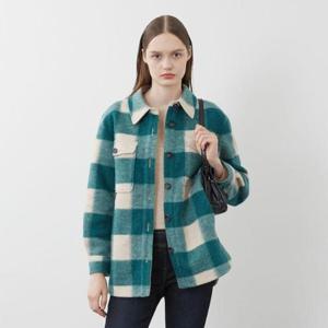 [비비올리비아] MG01 아우터형 체크 블라우스_ VVBNL3W9371