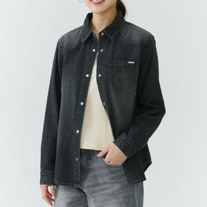 잠뱅이 동백01 여성 난스판 블랙 데님셔츠 AQ1DDH153