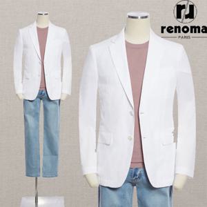[레노마캐주얼][얼리버드]SS 봄여름 시원한 화이트 홑겹 프리미엄 캐주얼 재킷 RQMJBJ58AJD