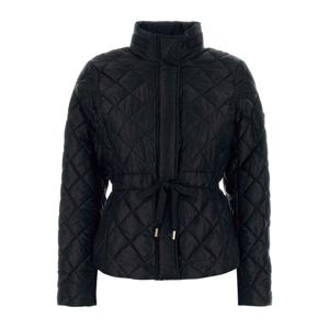 마이클코어스 하이칼라 웨이스트 타이 패딩 재킷 MT520IB3SB BL