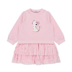 프렌치캣8 핑크 와플 캉캉 원피스 (Q61DDO310P1)