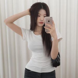 아트박스/라이니 자체제작 슬림핏 팔뚝 커버 반팔티 mt-5080c