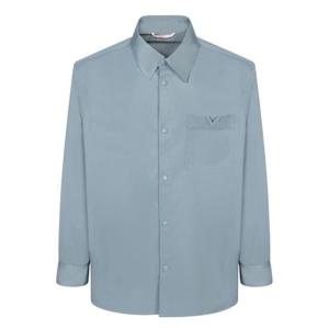 24FW Valentino 롱 sleeve 셔츠 in smooth fabric  클래식 collar 앤 front button closure  Chest pocket with V detail  5V3CIO05CKVS02 TP572138454