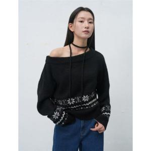 제너럴아이디어 제너럴아이디어 스노우 와이드 보트넥 풀오버 [BLACK] WBE4L05554 383713