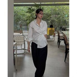 제너럴아이디어 제너럴아이디어 링클프리 루즈핏 버튼 랩 셔츠 [WHITE] WBE3L03501 383031