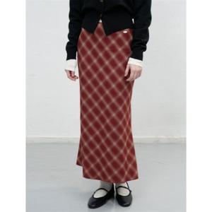 제너럴아이디어 제너럴아이디어 체크 롱 스커트 [RED] WBE3L13506 382944