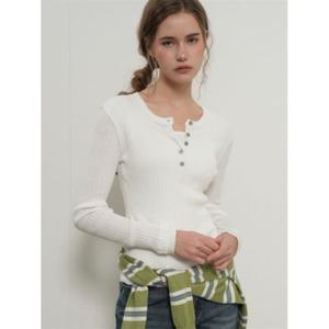 제너럴아이디어 제너럴아이디어 헨리넥 레이어드 니트 풀오버 [WHITE] GF1LKP507 382554