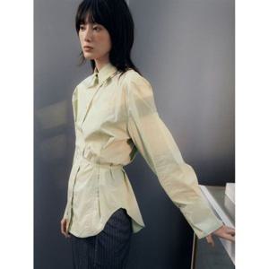 제너럴아이디어 제너럴아이디어 벨티드 핀턱 셔츠 [AVOCADO] GF1LSH502 383889