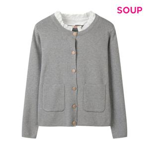 SOUP  프릴 넥 포인트 라운드 포켓 가디건 (S62GD12)