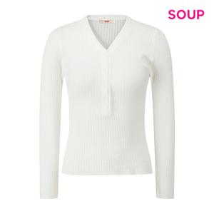 SOUP  슬림핏 V넥 버튼 울 니트 (S62LK11)