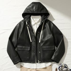 [넬리]카유 루즈핏 레더 후드자켓_ND1JK011