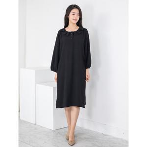 [모슬린]엄마옷 라운드 카라 반오픈 원피스 613FGH589 마담/중년