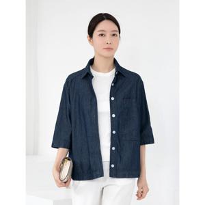 [모슬린]엄마옷 카라 데님 7부 자켓 613FGH492 마담/중년여성/빅