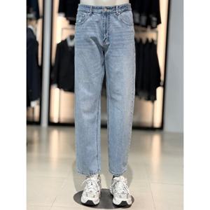 [바쏘옴므]스트레치 면스판 세미와이드 데님 바지