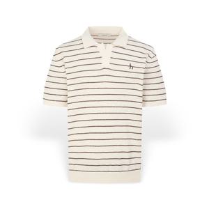 [헤지스] 남성 스트라이프 카라 반팔니트 HZSW6B667CR