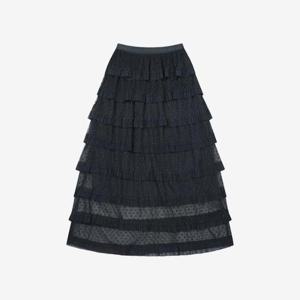 베스띠벨리 세이브존04 티어드 도트 롱스커트 BKSAD23510