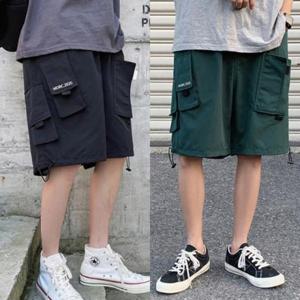 [의류] 남성카고반바지 와이드팬츠 허리밴딩 7부바지 INSUM56N