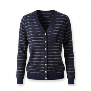 [지고트]스트라이프 배색 브이넥 가디건 JS4E1CD501