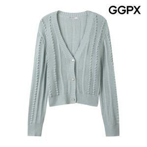 [지지피엑스]폼폼 짜임 자개 버튼 가디건 GQ2KG012F