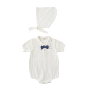 [밍크뮤]SC선물포장+모자+보타이(아이보리)세미스페셜니트SET바디수트(3631260401)외출우주복 A