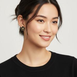 봄쇼핑찬스 토리버치 여성 키라 에나멜 플라워 이어링(골드블랙) 147151 720