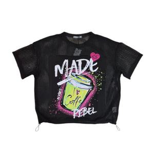 [르니앤맥코이(여성)]스트링 망사 포인트 오버핏 라운드넥 티셔츠(MN06TS008FJY)