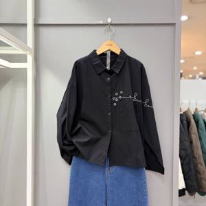 [무자크]심플 자수 셔츠 MQ2BL04