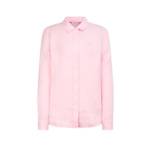 헤지스 여성 26SS 아이코닉 레귤러핏 린넨 셔츠 라이트핑크 HSSH6BC30P1