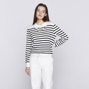[지오다노]여 스트라이프 가디건 05356509 라운드 봄 니트 356509